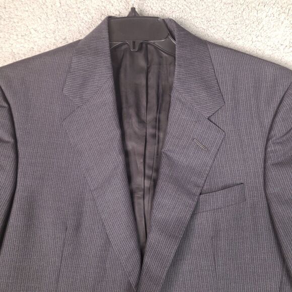 Brooks Brothers Blazer Mens 40 Short Gray Blue Stripe Jacket Mohair Wool England - Picture 2 of 16